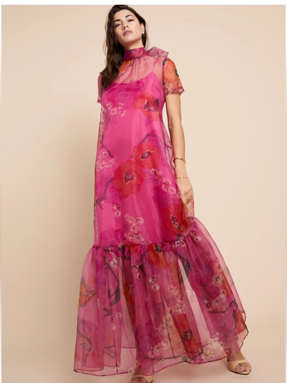 NWT CAARA Melody Pink
Poppy Organza Few Moda Maxi Dress Medium